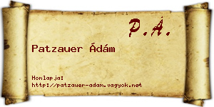 Patzauer Ádám névjegykártya